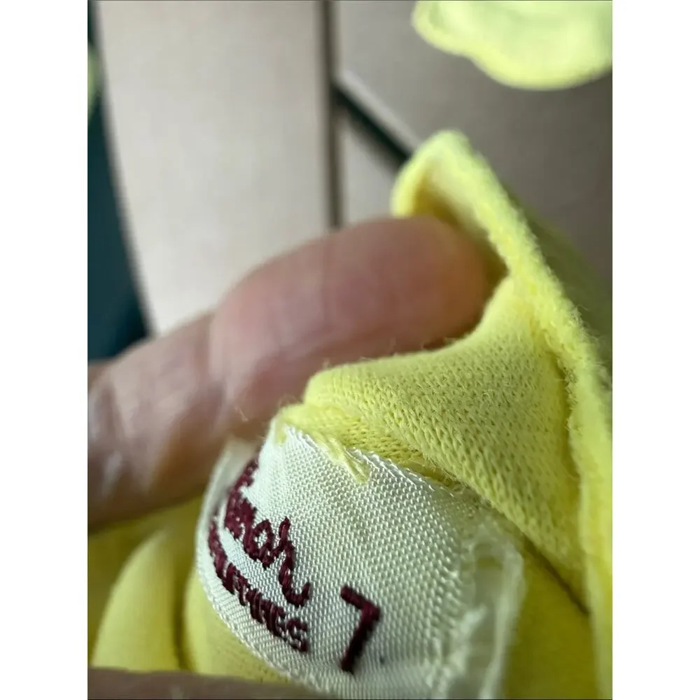 Shalimar Vintage Yellow Embroidered Gloves Size 7